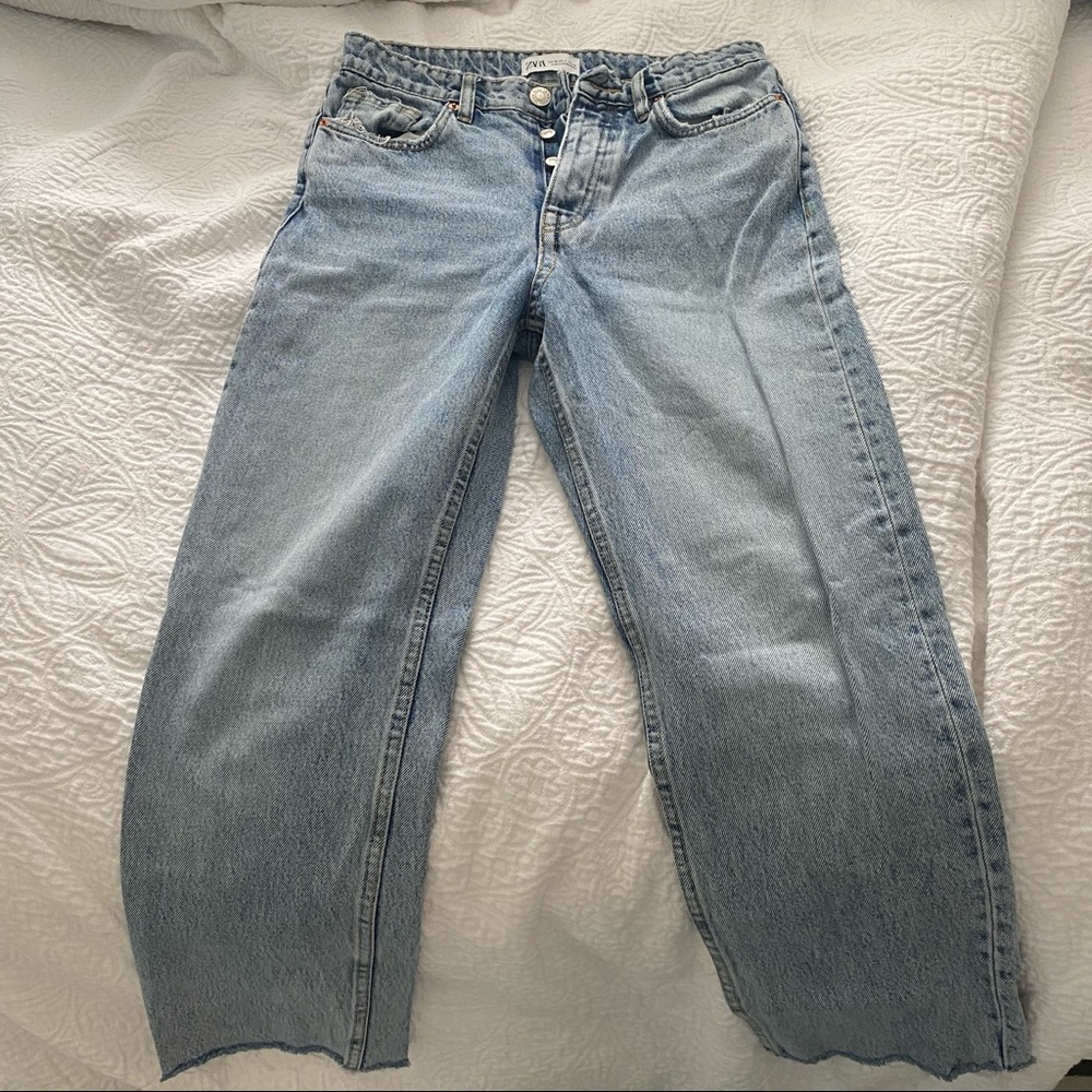 Zara Light Wash High-Rise Jeans